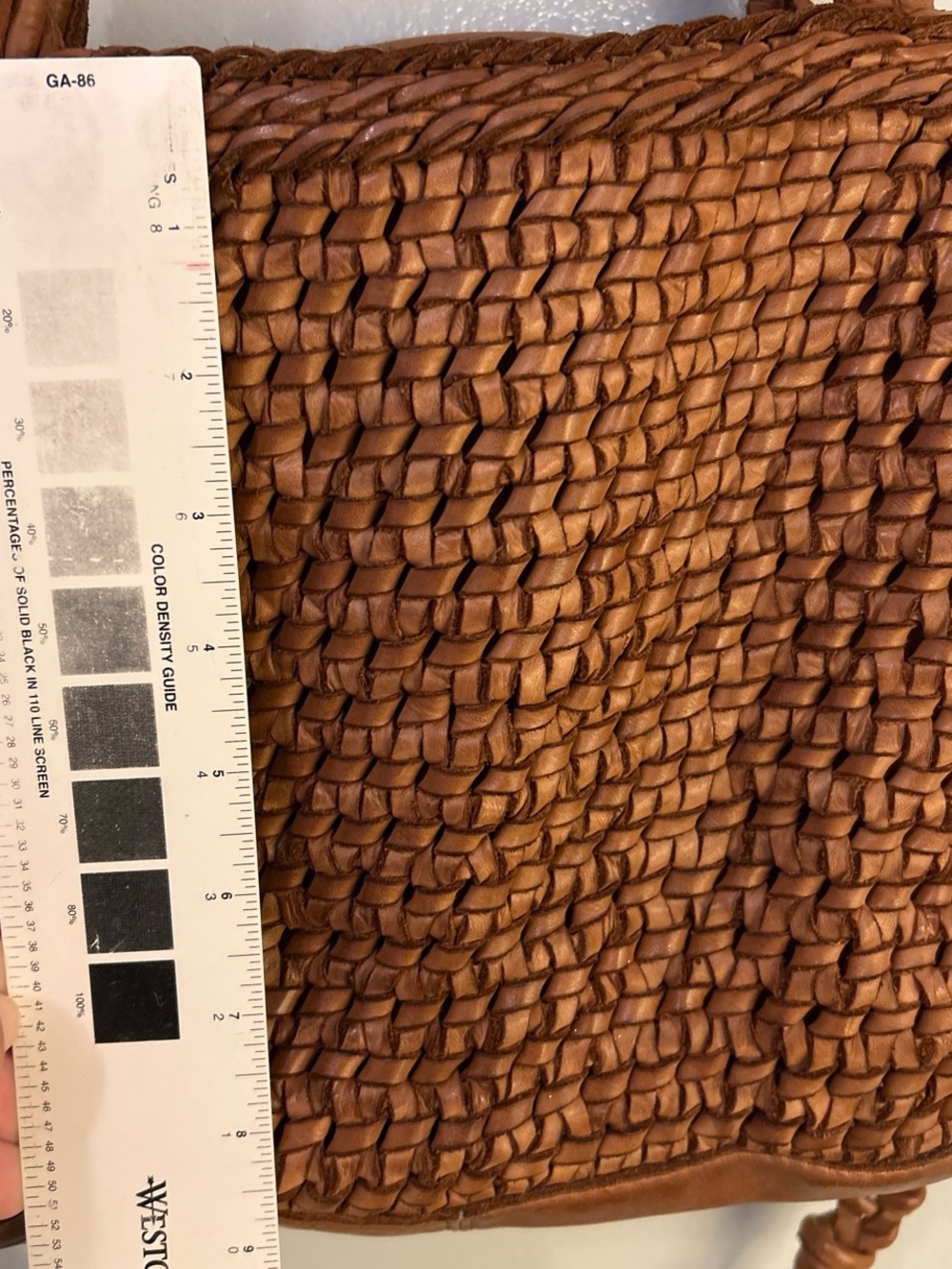 Woven Leather Tote Bag - Brown - Picture 4 of 6